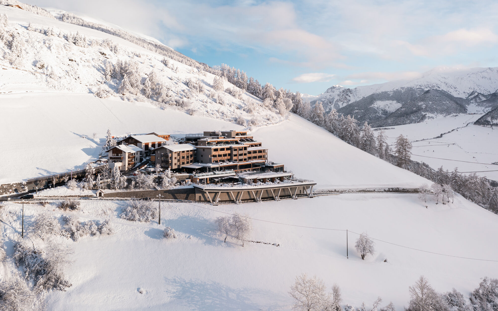 Snow-capped mountains in the Alps